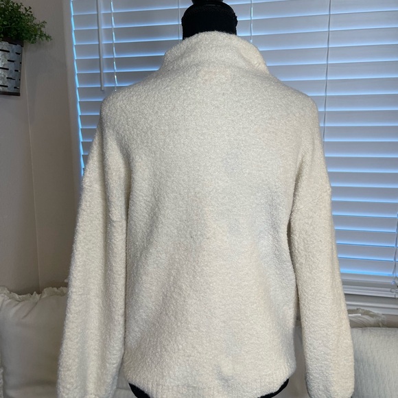 Marled Ivory Cream Mock Neck Turtleneck Sweater - Picture 4 of 5